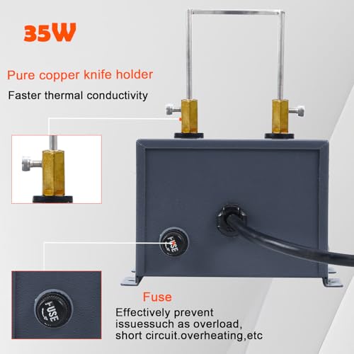 Electric Rope Cutter Heat Sealer 35W- Hot Knife Thermal Blade for Cutting Braids, Fabrics, Webbing, Belting, and Ribbons - Bench Mount Cutting Tool Kit.