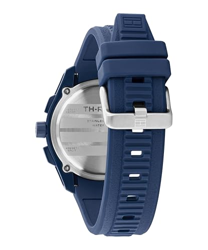 Tommy Hilfiger Orologio Cronografo al Quarzo con Calendario da Uomo con Cinturino in Silicone Blu Navy - 1792232, Blue - Immagine 2