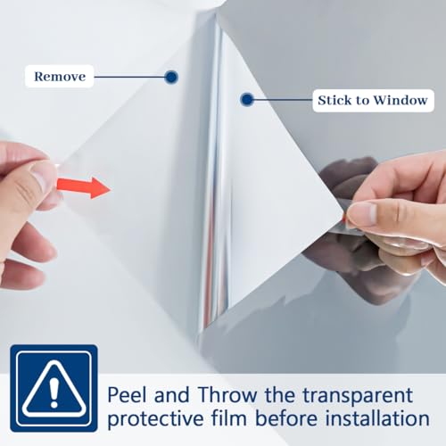 Miniatura 7 de Zindoo Vinilos Para Cristales Efecto Espejo Vinilo Adhesivo Cristal Con Kit De Montaje Anti Uv Anti Calor Unidireccional Protector De Privacidad Protege Del Sol Para Hogar Oficina Tienda 40 200cm