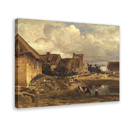 Toile Camille Corot Fontainebleau grand format 61x91 cm avec finition cadre bois