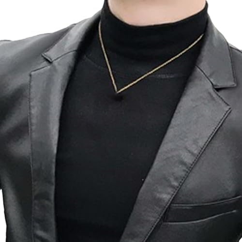 Chaqueta de cuero para hombre estilo blazer slim fit miniatura 2