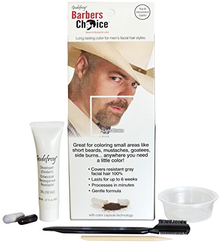 Godefroy Barbers Choice Beard and Mustache Color Single Application Kit, Light Brown