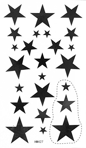 MapofBeauty Fashion Black Star Temporary Waterproof Tattoo Body Art Sticker(2