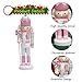 CynynYxy 5 PCS Christmas Nutcracker Ornament Set Wooden Nutcrackers Hanging Decoration Nutcracker Figures Christmas Decorations for Xmas Tree, Table Decor, Wall(Pink)