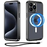 Picture of Unitedtime for iPhone 15 Pro Max Case Waterproof Magnetic with Built-in Screen Protector,[Compatible with MagSafe] Shockproof Dustproof Heavy Duty Full Body Protective Cover 6.7 Inch Black