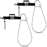 4 Pieces Fish Stringer Clip Heavy Duty Fishing Lanyard Quick Release Fish Lock Buckle Stainless Steel Core Lanyard for Spearfishing Kayak Fishing (Black)