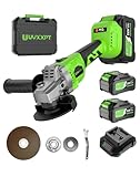 Cordless Angle Grinder with 2x 4.0Ah Batteries & Charger Included, 8500RPM Brushless Electric Metal Grinder w/ 4-1/2' Cutting Wheels for Precision Cutting and Grinding