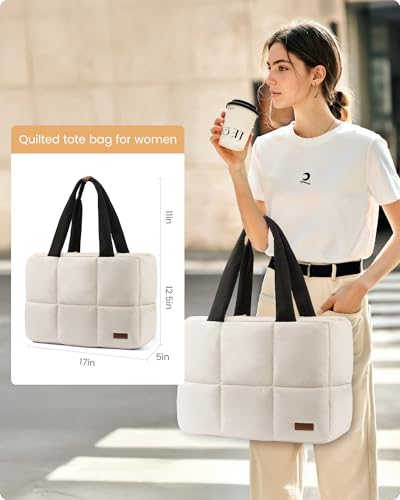 Image of LOVEVOOK 15.6 inch Laptop Bag for Women,Briefcase Computer Bag Puffer Tote