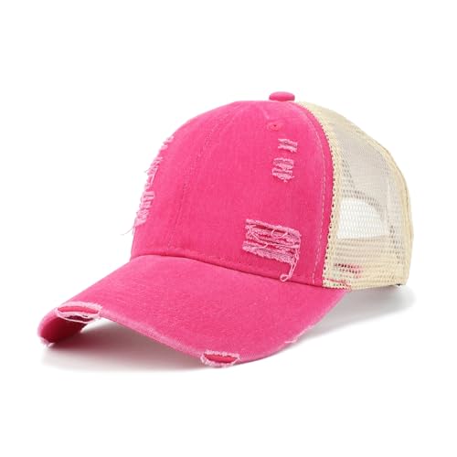 Image of Trucker Hat Distressed Baseball Cap Golf Cap Adjustable Sportswear Hat for Men Women Unisex