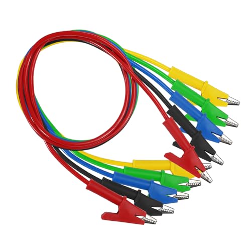 Image of ACEIRMC 5PCS Alligator Clips Test Leads Dual Ended Crocodile Wire Cable with Insulators Clips Test Flexible Copper Cable for Electrical Testing 3.3ft /1m