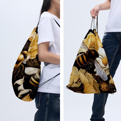 Sac à cordon de serrage imperméable lot de 2 Bees Collect multicolore taille unique