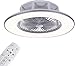 Lampada a LED per ventilatore da soffitto con luce e telecomando, silenziosa industriale DC velocità del vento regolabile ventilatore da soffitto, illuminazione per camera da letto giovanile NO.5