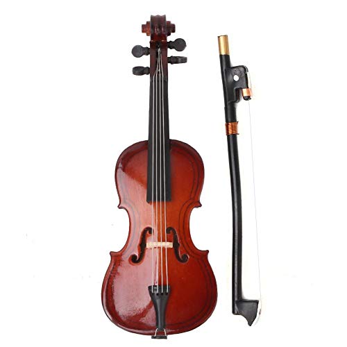 10cm Miniatur Cello Modell, Niedliches Mini Holz Cello Instrument Modell für Schreibtisch Dekor Ornamente Geschenkidee