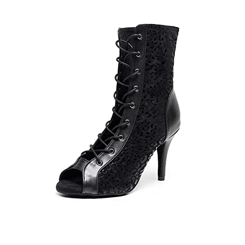 Chaussures de Danse Latine Haute Qualité Bottes à Lacets QJW-7221