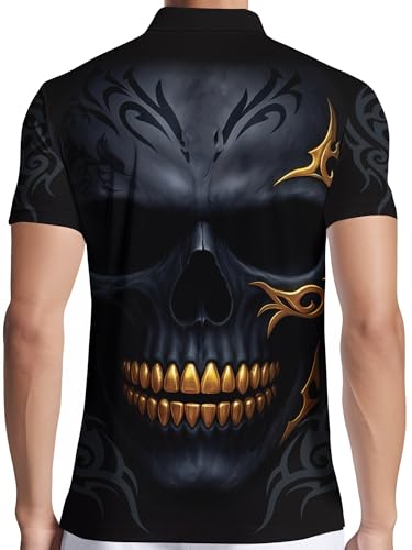 Image of PAGYMO Funny Golf Shirts for Men Crazy Printed Pattern Novelty Moisture Wicking Performance Mens Polo Shirt