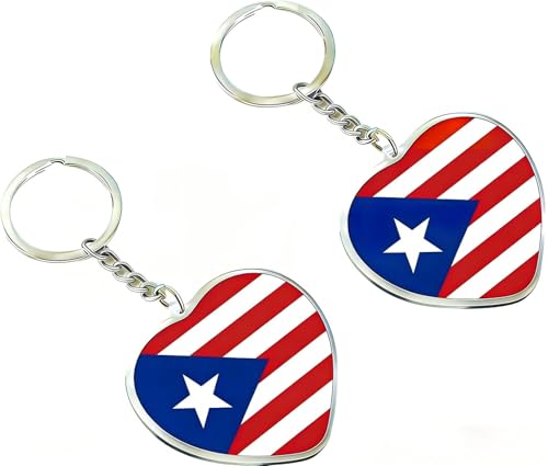 JAVD Puerto Rico Flag Keychain Puerto Rican Key Ring- 2