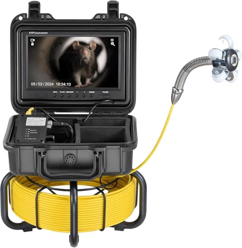 VEVOR Sewer Camera, 165 ft/50m, Self-Leveling Pipeline Inspection Camera with 9