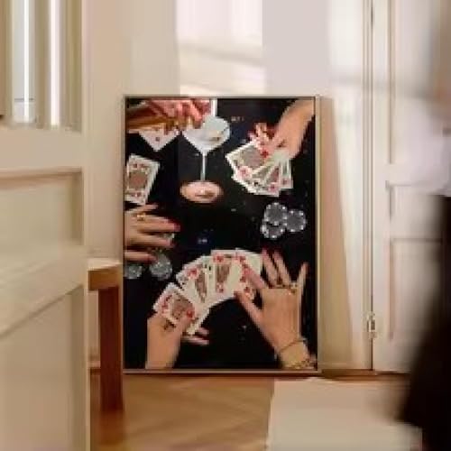 Impressions toiles Martini Poker Night au graphisme rétro soigné