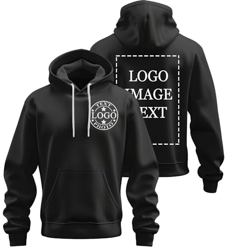 Custom hoodies for Men Women,Customized hoodie Personalized Sweatshirts Unisex With Logo Photo Text Winter,Black hoodie Small
