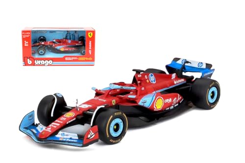 Image of Bburago F1 Ferrari SF-24 Miami GP 2024#16 Charles Leclerc Model Car 1:43, Replica of Exclusive Miami Paint with Fine Detail, Ferrari Licence, Recommended from 36+ Months