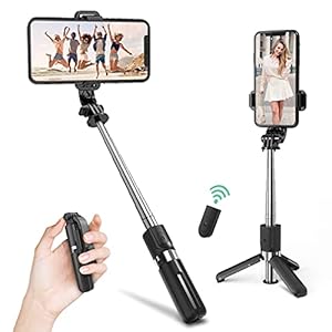 Deerfun Selfie Stick, Bluetooth Selfie Stick Stativ Ausdehnbarer & Stabiler Stativständer mit Kabelloser Fernbedienung um 360° Drehbar für iPhone Android Samsung 4.0-6.7 Zoll Smartphones