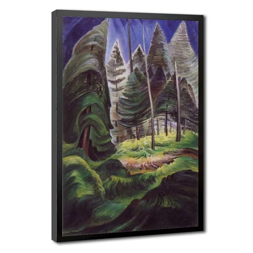 Toile Emily Carr A Rushing Sea of Underwood cadre suspendu 50x75cm