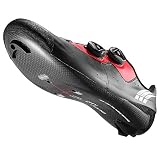 HAOLIN Fahrrad-Fahrradschuhe Wärmeformbare 3k Carbon Rennrad-Turnschuhe Schnallen Schnürsenkel Selbstsichernder Thermoplast-Schuh,Red-37.5
