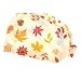 Thanksgiving Leaves 2 Pcs Unisex Working Cap with Button Sweatband Adjustable Tie Back Bouffant Hats
