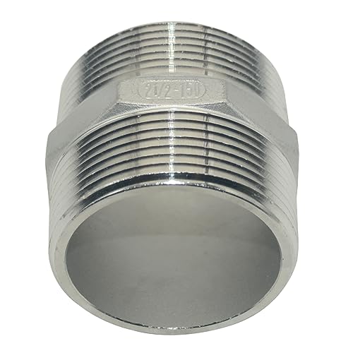 Image of Male x Male Stainless Steel 304 Threaded Pipe Fitting NPT (2-1 /2 inch)