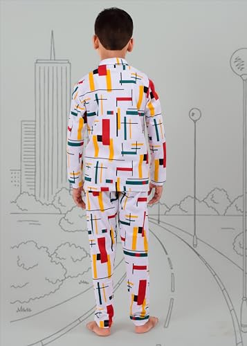 Image of 3BROS Kid's Pure Cotton Full Sleeves Night Suit /Dress for Boys /Girls Full Pajama & Top Sleep Suit Combo Set