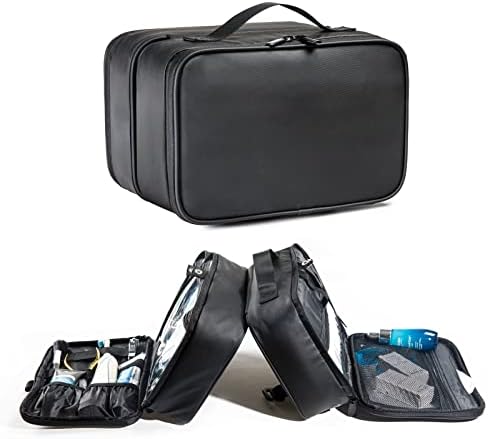 BAGSPRITE Hanging Water-resistant Toiletry Travel Bag for Men, Extra Large Cosmetic and Bathroom Shaving Bag, Makeup Case for Travel Accessories, Toiletries Organizer Kit Shaving Accessories 3 BAGSPRITE Hanging Water-resistant Toiletry Travel Bag for Men, Extra Large Cosmetic and Bathroom Shaving Bag, Makeup Case for Travel Accessories, Toiletries Organizer Kit Shaving Accessories