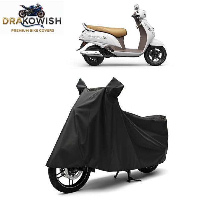 Image of DRAKOWISH Waterproof Scooty Cover for Suzuki Access 125 | All Weather Protection from Rain, Dust, UV Rays & Scratches with Mirror Pockets & Buckle Belt | Suzuki Access 125 Scooty Cover