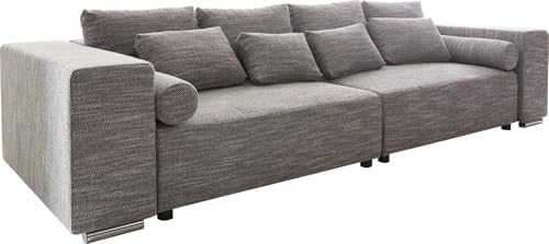 DELIFE Couch Marbeya Hellgrau 290x110 cm mit Schlaffunktion Big-Sofa