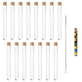 【Material de alta calidad】 El tubo de ensayo de plástico está hecho de plástico duro PS de alta calidad con tapón de corcho natural, que es liviano y duradero, no es fácil de romper. Menos frágiles y más seguros que los tubos de ensayo de vidrio.
