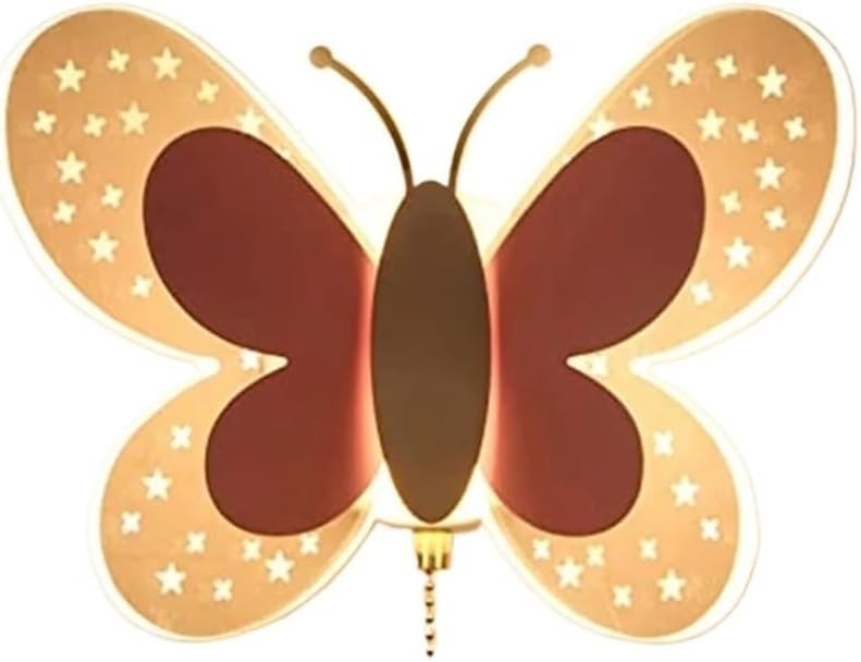 2PCS Butterfly LED Wall Lamp Acrylic Modern Creative Wall Lights Tri Colored Decor Elegant Children's Room Bedroom Wall Sconce(2PCS)