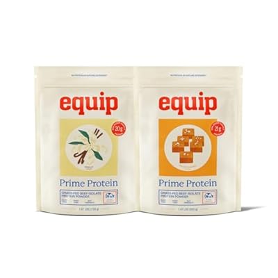 Equip Foods Prime Protein Powder Vanilla & Prime Protein Powder Salted Caramel