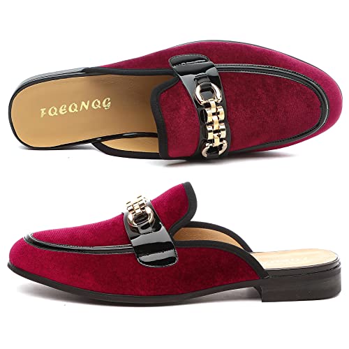 Mens Mules Mens Velvet Slippers, Flats Stylish Formal Wear Backless Loafers, Slip On Loafers Work Slides Casual Half Loafers Sandals Shoes2
