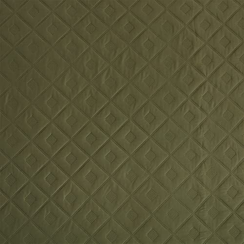 Sunstyle Home Twin Size Quilt Olive Green 2 Pieces - Lightweight Summer Quilt Set Twin - Down-Alternative Quilt - Soft Bedspread Coverlet Bedding Set For All Season(1 Quilt, 1 Pillow Sham) #TOP3