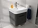 Produktbild Aqua Bagno | Badmöbel Set Piccolo 2.0, Waschtisch mit Unterschrank, Badezimmerschrank, aus Keramik | Anthrazit | 48cm