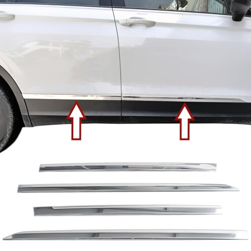 Molduras de puerta para VW Tiguan II de acero inoxidable RECAMBO molduras laterales de coche 2