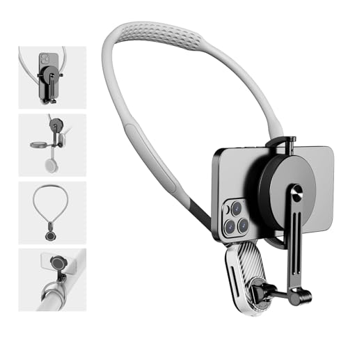 FUNSNAP Magnetic Neck Mount for Phones POV Phone Holder Hand Free Chest Stand Video Recording Vlog for iPhone 17 16 15 14 13 Android Phones