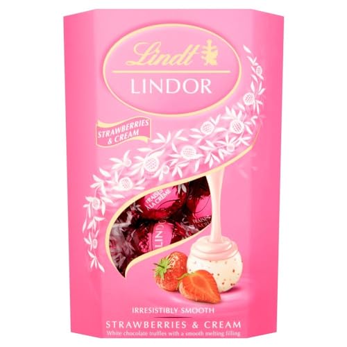 Lindt LINDOR Strawberries & Cream Chocolate Truffles Box 200g