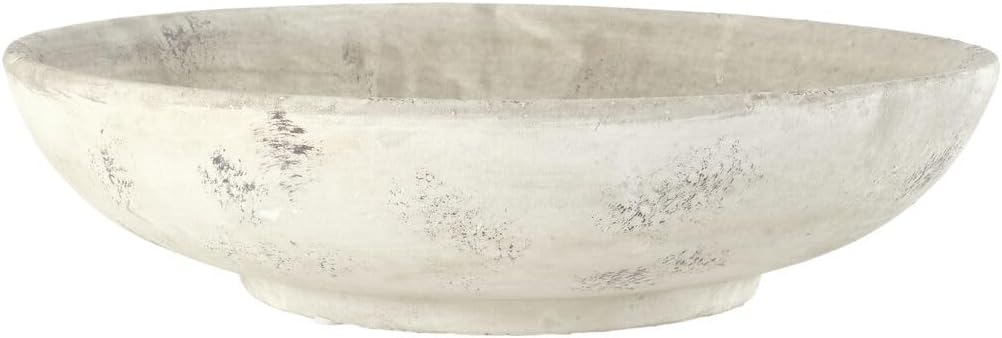 Mikasa Rustic White Gray Lined 12.25 Inch Ceramic Decorative Serving Bowl