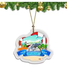 Uruguay Christmas Ornament Transparent Acrylic Double Sided Tree Decoration Pendant Travel Souvenir Tourist Collection Personalized Car Backpack Accessories -4524