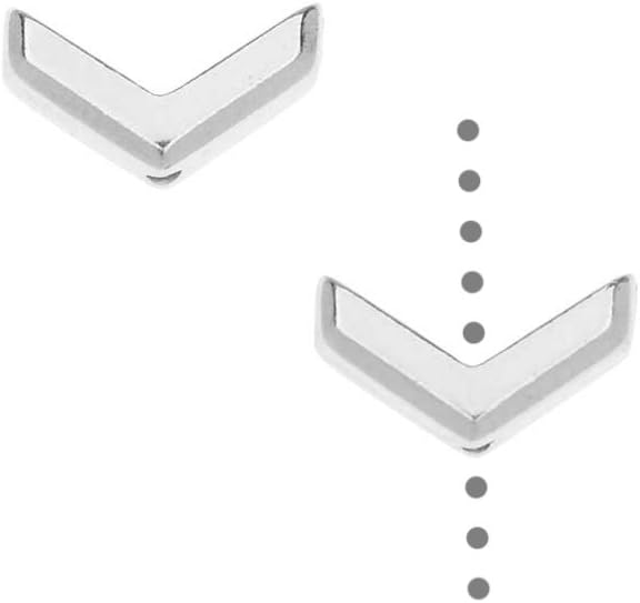 TierraCast Pewter Beads, Faceted Chevron Design 5.5x10mm, 2 Pieces, Rhodium Plated
