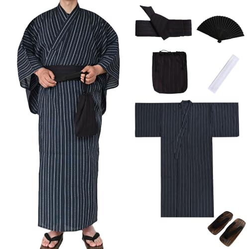 [HOHO AYUMU] 紳士浴衣セット 6点セット（N柄-LLサイズ） - HOHO AYUMU - 商品画像