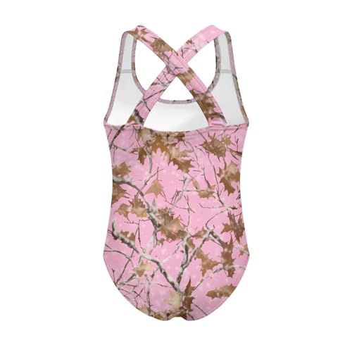 Image of WELLFLYHOM Girls Swimsuit 5-14 Cross Back Swimwear Full Coverage One Piece Bathing Suit Sleeveless Beachwear