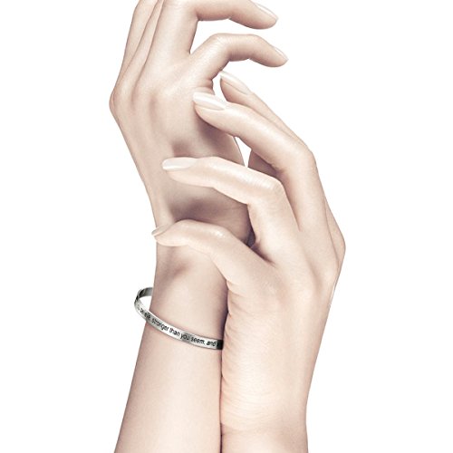 Sterling Silver Personalized Engraved Messages Cuff Bangle Bracelet Inspirational Jewelry Gifts for Women2