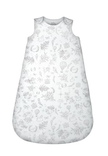 Stellou & friends Baby Sommerschlafsack 1 TOG, Schlafstrampler aus 100% Baumwolle, Neugeborenen-Strampelsack, OEKO-TEX zertifiziert, größenverstellbar 3-12 Monat, French Grey