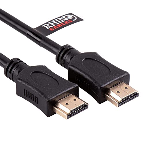 rhinocables High-Speed HDMI Cable 1080p, 4K UHD and 3D Support, ARC Compatible Lead for TVs Gaming Consoles, DVD